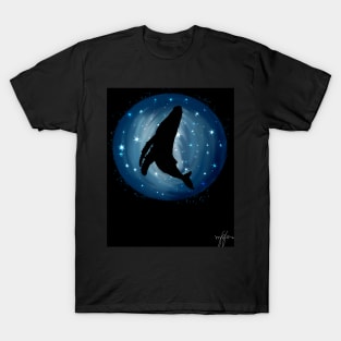 Spacial Humpback Whale - Black T-Shirt